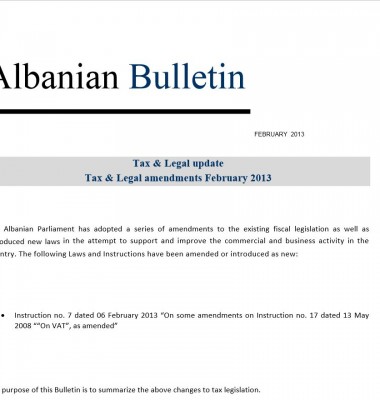Tax and Legal – February 2013