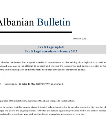 Tax and Legal – January 2013
